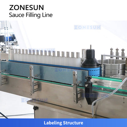 ZONESUN ZS-FAL180G5 Sauce Filling Capping Labeling Machine