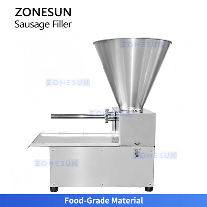 ZONESUN ZS-SFR1 Commercial Electric Sausage Stuffer Machine 200kg/h - Stainless Steel Meat Filler with Foot Pedal