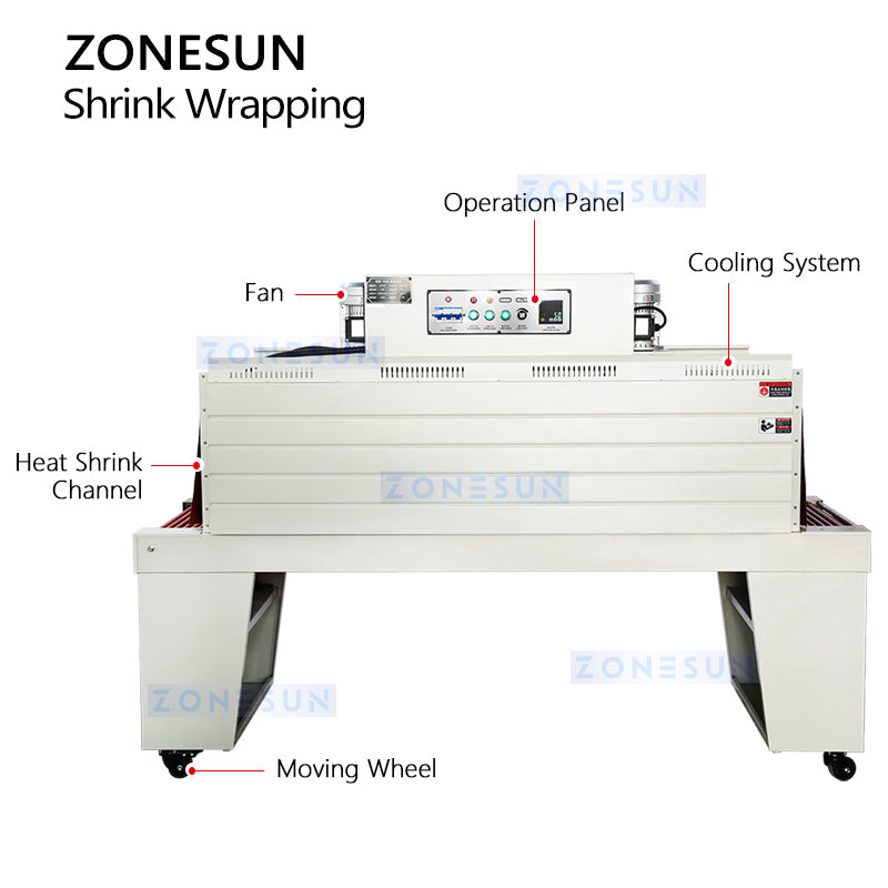 ZONESUN ZS-BSP7540 Heat Shrink Wrap Machine with Built-in Shrink Tunnel