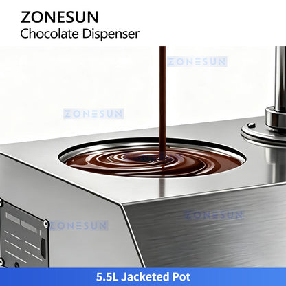ZONESUN ZS-DJ500 5.5L Commercial Chocolate Dispenser Machine for Ice Cream & Desserts