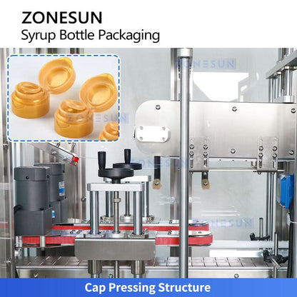 ZONESUN ZS-FAL180V10 Automatic 4-Head Paste Filling & Capping Line with Dustproof Cover