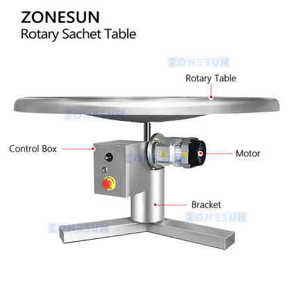 ZONESUN ZS-LP1200L Automatic Rotary Sachet Collection Table Pouch Accumulator