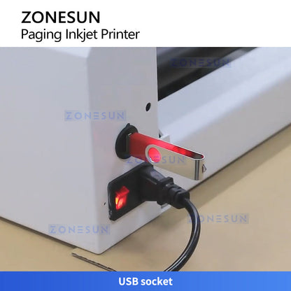 ZONESUN ZS-FYP5 Automatic Paging Coding Machine Flat Bags Cards Inkjet Coding Printer