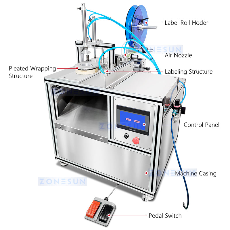 ZONESUN ZS-PK910 Automatic Pleated Soap Wrapping and Labeling Machine Disposable Soap Wrapper