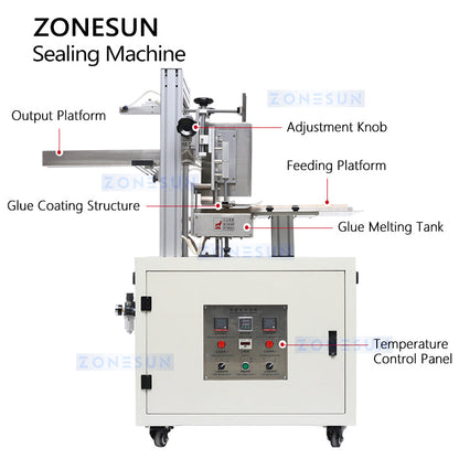 ZONESUN ZS-GFX12 Automatic Hot Melt Glue Box Sealing Machine Carton Folding Machine