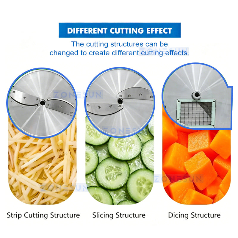 ZONESUN  ZS-VCM901 Commercial Food Grade Vegetable Cutting Machine - Multifunctional Automatic Slicing & Dicing Equipment