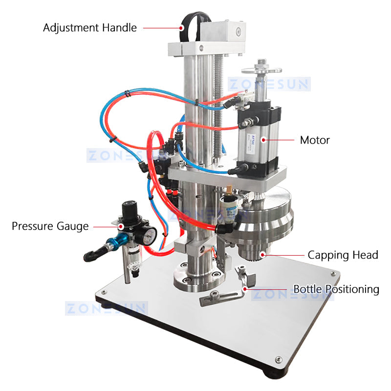 ZONESUN ZS-YG25P Pneumatic Aerosol Can Crimping Machine Luminum Spray Can Sealer