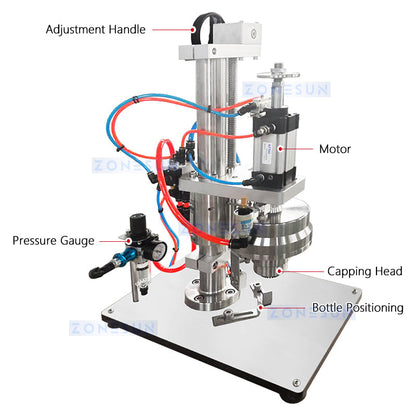 ZONESUN ZS-YG25P Pneumatic Aerosol Can Crimping Machine Luminum Spray Can Sealer