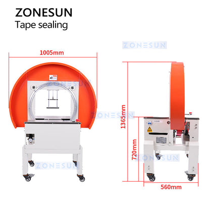 ZONESUN ZS-TFX30 Carton Ring-Type Taping Machine Tamper-Proof Box Sealer