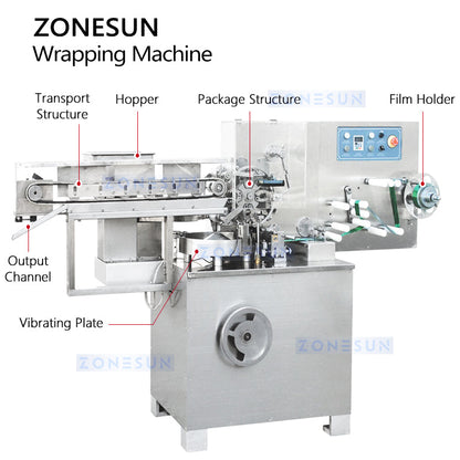 ZONESUN ZS-TCQ2 High-Speed Chocolate Ball Wrapping Machine | Automatic Foil Packaging for Spherical Candies