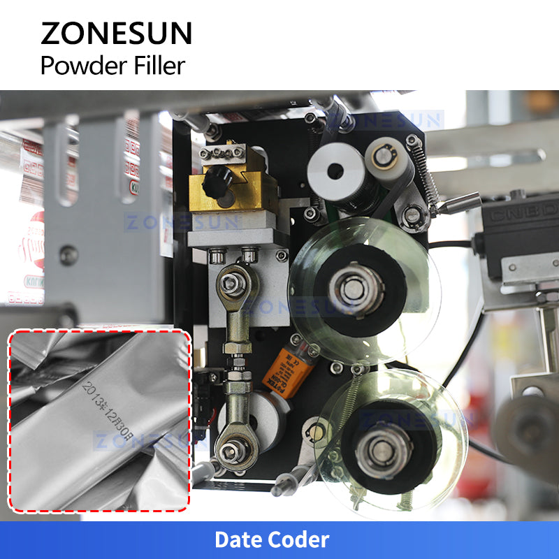 Zonesun ZS-FS220P Powder Sachet Packaging VFFS Machine Date Coder
