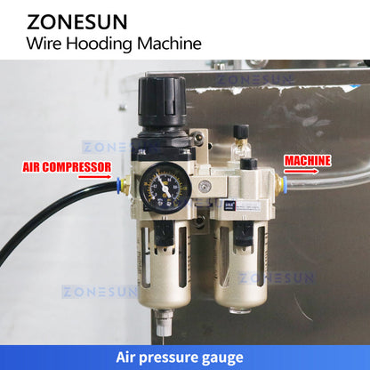 ZONESUN ZS‑YG17S Semi‑automatic Wire Hooding Machine for Wine Bottling