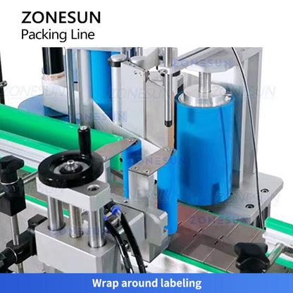 ZONESUN ZS-FAL180F4 Rotary Syrup Thick Paste Sauce Filling & Labeling Production Line