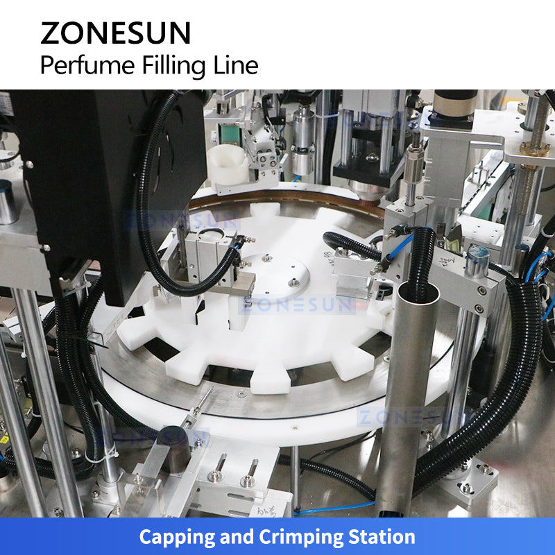 ZONESUN ZS-AFC9B Automatic Perfume Filling Capping Crimping Production Line