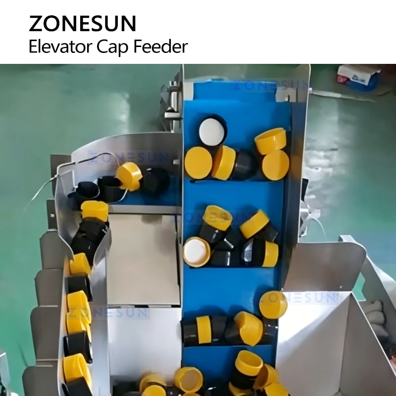 ZONESUN ZS-SLJ10 Automatic Step Cap Feeder & Sorting Machine SUS304 Bottle Cap Elevator