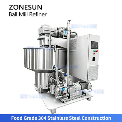 ZONESUN ZS-BM150 Food Grade Vertical Ball Mill, Pro Refiner Machine for Chocolate Paste, Almond & Peanut Butter Grinding