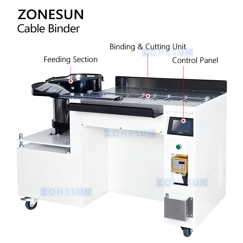 ZONESUN ZS-WTKZ4 Automatic Nylon Cable Tie Binding Machine Cable Strapping Machine