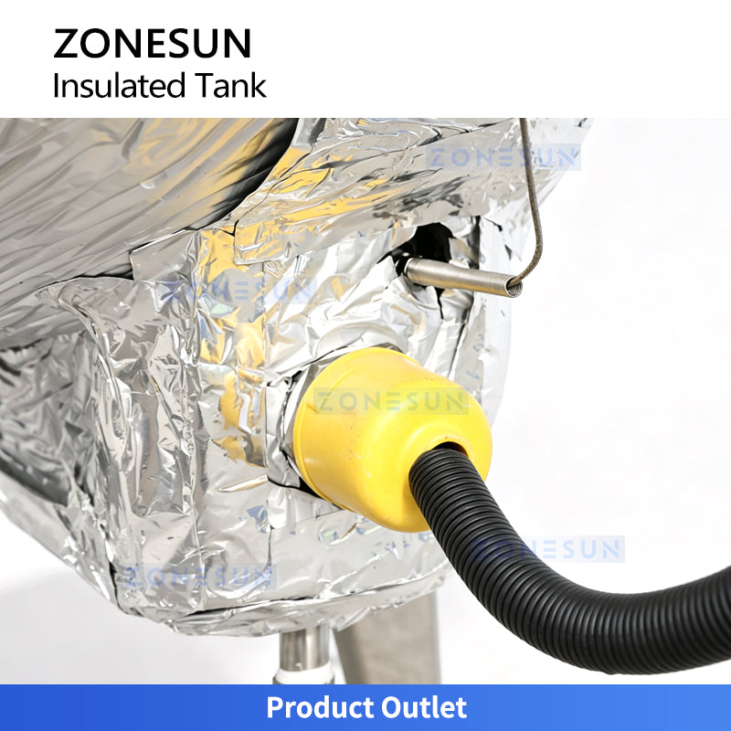 ZONESUN ZS-MB200LH 200L Stainless Steel Heating & Mixing Tank  Industrial Jacketed Liquid Blender for Chocolate & Cream