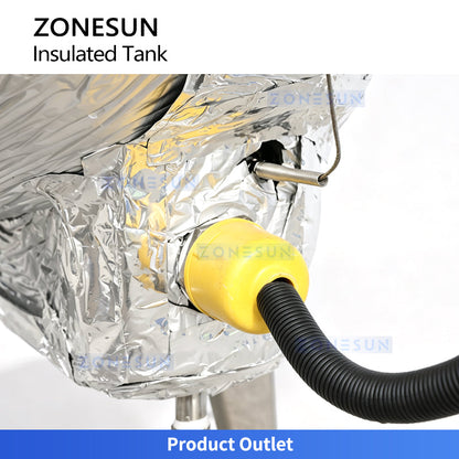 ZONESUN ZS-MB200LH 200L Stainless Steel Heating & Mixing Tank  Industrial Jacketed Liquid Blender for Chocolate & Cream