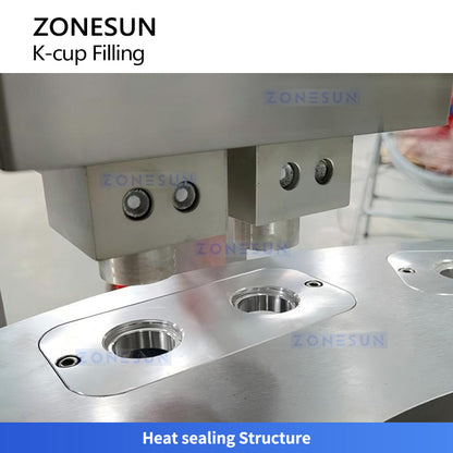 ZONESUN ZS-KCFC2A Automatic Dual-Station Coffee Capsule Filling & Sealing Machine for Pods