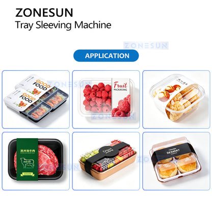 ZONESUN ZS-FK55 Automatic Cardboard Sleeving Machine | High-Speed Food Tray & Meal Box Packaging Equipment