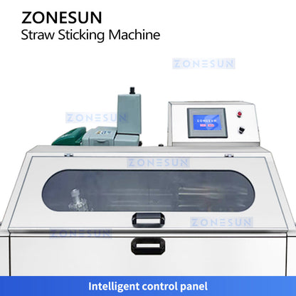 ZONESUN ZS-SZT1 Automatic Milk Beverage Straw Pasting Machine Straw Applicator