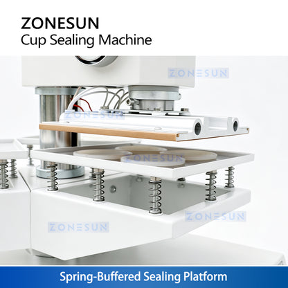 ZONESUN ZS-KCS5 Semi-Automatic Cup Sealing Machine with Custom Molds for Milk Tea & Coffee