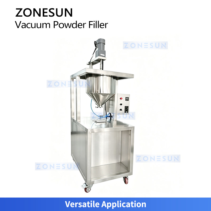 ZONESUN ZS-FM30L Dust-Free Vacuum Powder Filler Pro Filling Machine for Ultra-Fine Powders & Spices (10-30 pcs/min)