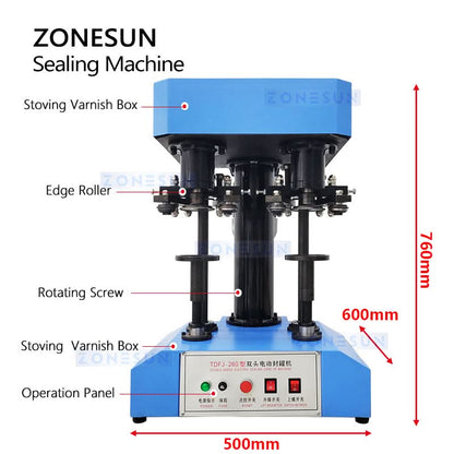 ZONESUN ZS-FK260 Electric Can Seamer Machine Automatic Canning Sealer for Brewery Homebrew