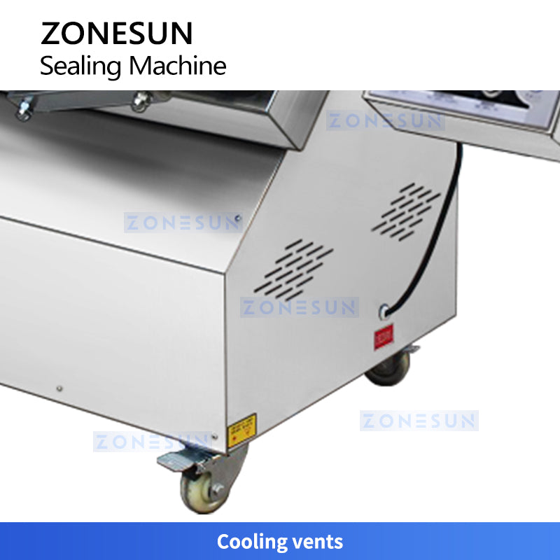 ZONESUN ZS-DZ500K Semi-Automatic Tilt Double Chamber Vacuum Packaging Machine Vacuum Packaging Machine for Food, Liquid, and Powder