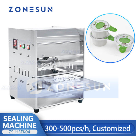 ZONESUN ZS-HSFK04 Semi-Automatic Sealer Plastic Films Cups Disposable Heat Sealing Machine