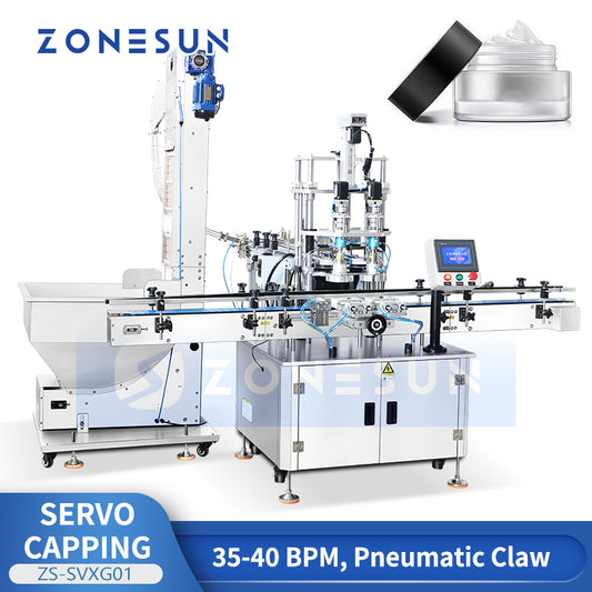 ZONESUN ZS-SVXG01 Automatic Double-Head Servo Screw Capping Machine for Sauce Jars & Bottles