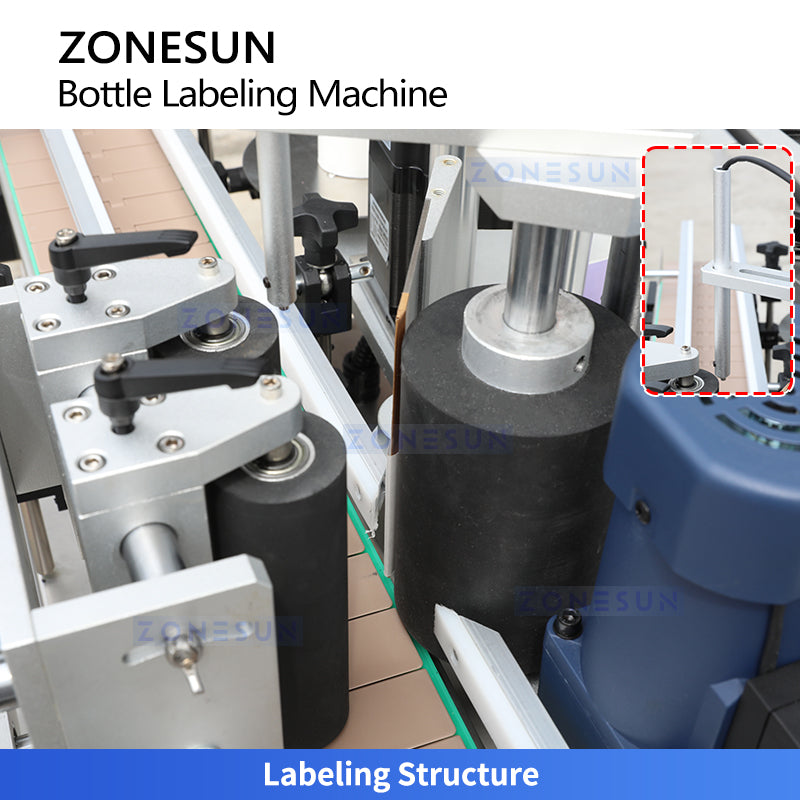 ZONESUN ZS-TB500R Desktop Round Bottle Wrap Label Applicator for Small Production