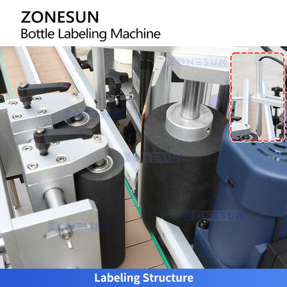 ZONESUN ZS-TB500R Desktop Round Bottle Wrap Label Applicator for Small Production