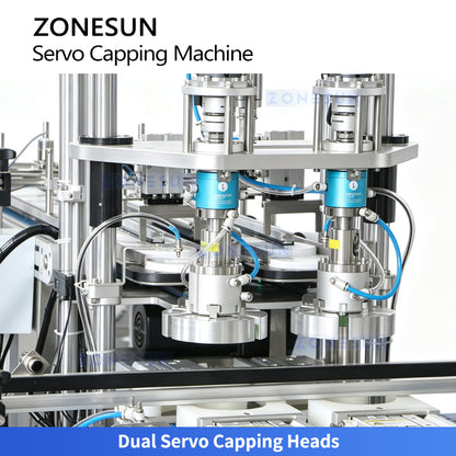 ZONESUN ZS-SVXG01 Automatic Double-Head Servo Screw Capping Machine for Sauce Jars & Bottles