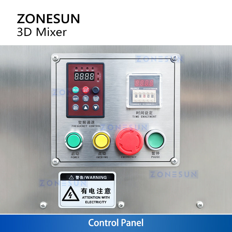 ZONESUN ZS-SBH10 3D-Trockenpulver- und Granulatmischmaschine für Lebensmittel und chemische Anwendungen