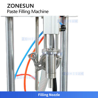 ZONESUN ZS-GY1C Automatic Pneumatic Paste & Liquid Filling Machine with Conveyor Belt for Bottle Jar