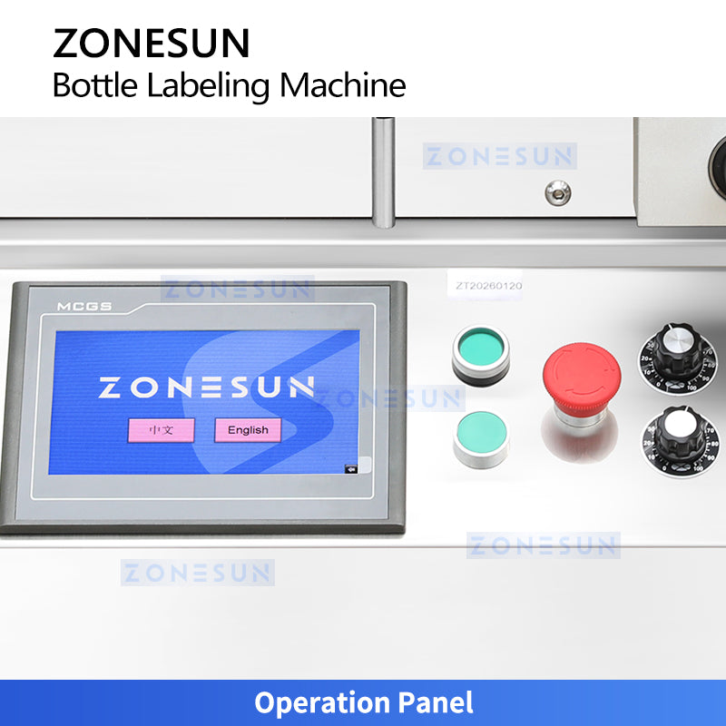ZONESUN ZS-TB500R Desktop Round Bottle Wrap Label Applicator for Small Production
