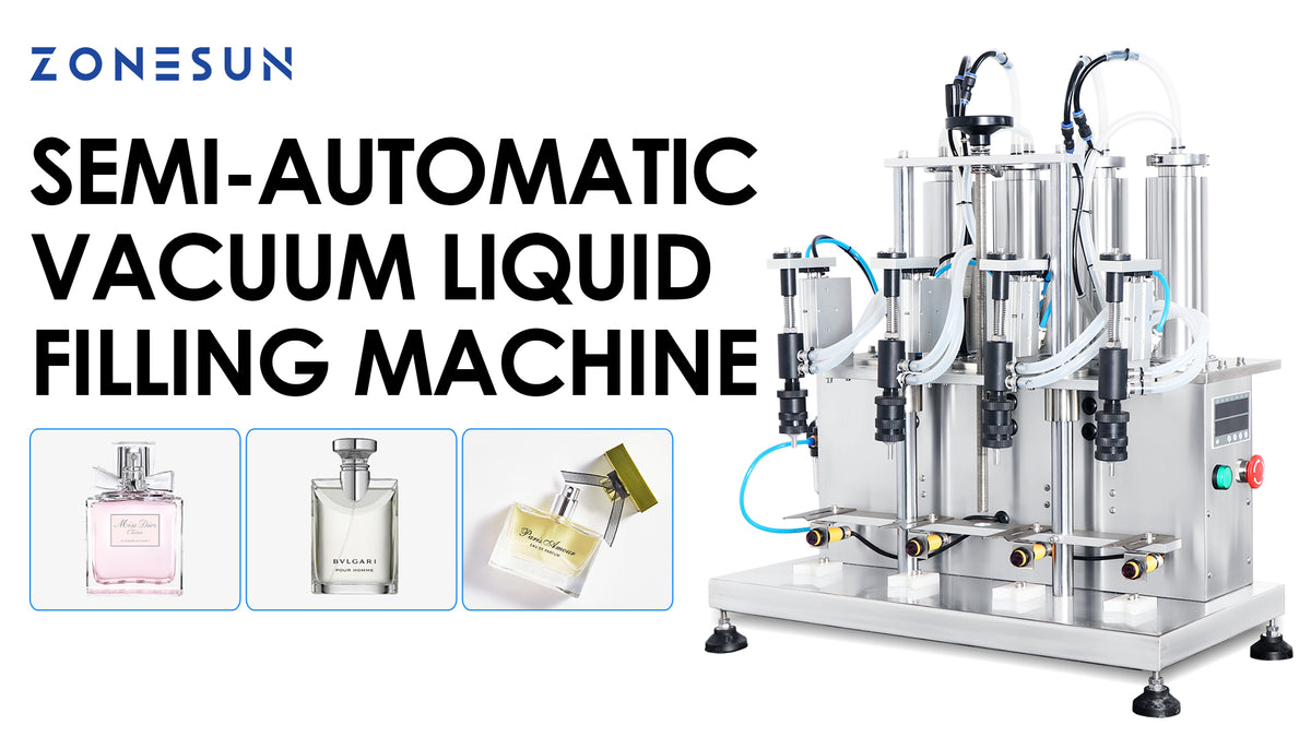 ZONESUN ZS-YTZL500 Semi-Automatic Vacuum Liquid Filling Machine for Perfume & Essential Oil (1-4 Nozzles Optional)