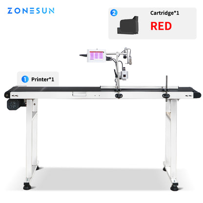 ZONESUN ZS-DC127 Inline Printer with Conveyor for Packaging Lines