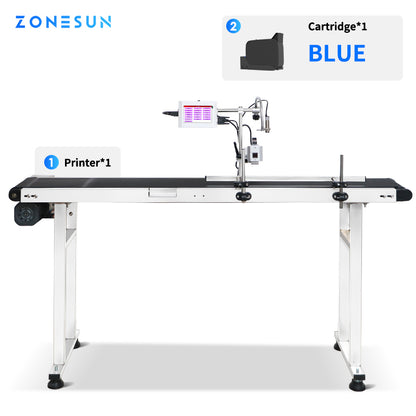 ZONESUN ZS-DC127 Inline Printer with Conveyor for Packaging Lines