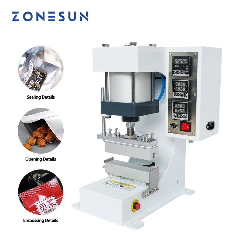 ZONESUN ZY-819G Industrial Pneumatic Bag Sealer Heavy Duty Foil Pouch Heat Sealing Machine