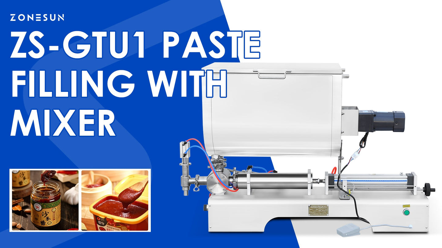 ZONESUN ZS-GTU1 Pneumatic Paste Filler with Mixer & Multi Nozzles