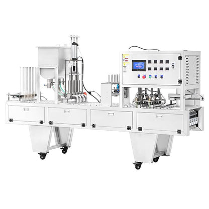 ZONESUN ZS-AFS01P Automatic Linear 4-Head Cup Filling and Sealing Machine for Yogurt Pudding Jam