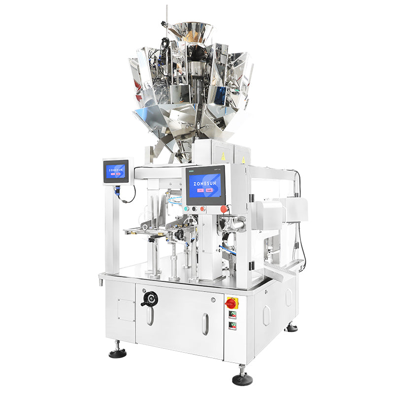 ZONESUN ZS-AFS200 Automatic Rotary Premade Pouch Packing Machine Granules Nuts Filling Weighing Equipment
