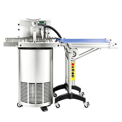 ZONESUN ZS-CG30 25L Automatic Chocolate Tempering & Enrobing Machine - Coating Equipment for Bakery, Confectionery & Cookies