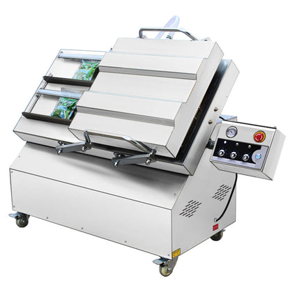 ZONESUN ZS-DZ500K Semi-Automatic Tilt Double Chamber Vacuum Packaging Machine Vacuum Packaging Machine for Food, Liquid, and Powder