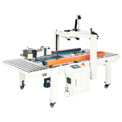 ZONESUN ZS-FKC4650S Automatic Carton Sealing and Side Labeling Machine for End-of-Line Packaging