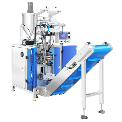 ZONESUN ZS-FS220UB Automatic Liquid Sachet Packing Machine with Conveyor Belt | High-Speed VFFS Servo Gear Pump Filler for Sauce & Paste