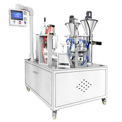 ZONESUN ZS-KCFC2A Automatic Dual-Station Coffee Capsule Filling & Sealing Machine for Pods
